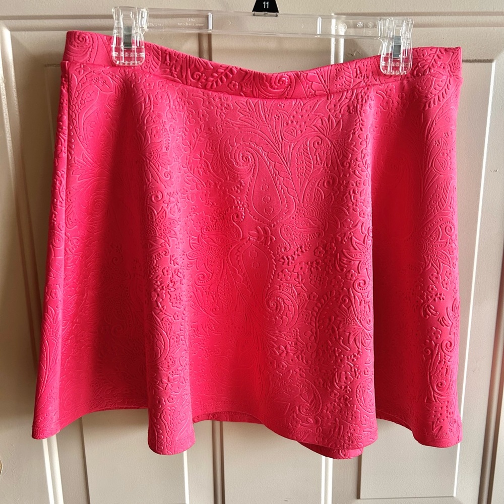 Pink Imprinted Skater Skirt